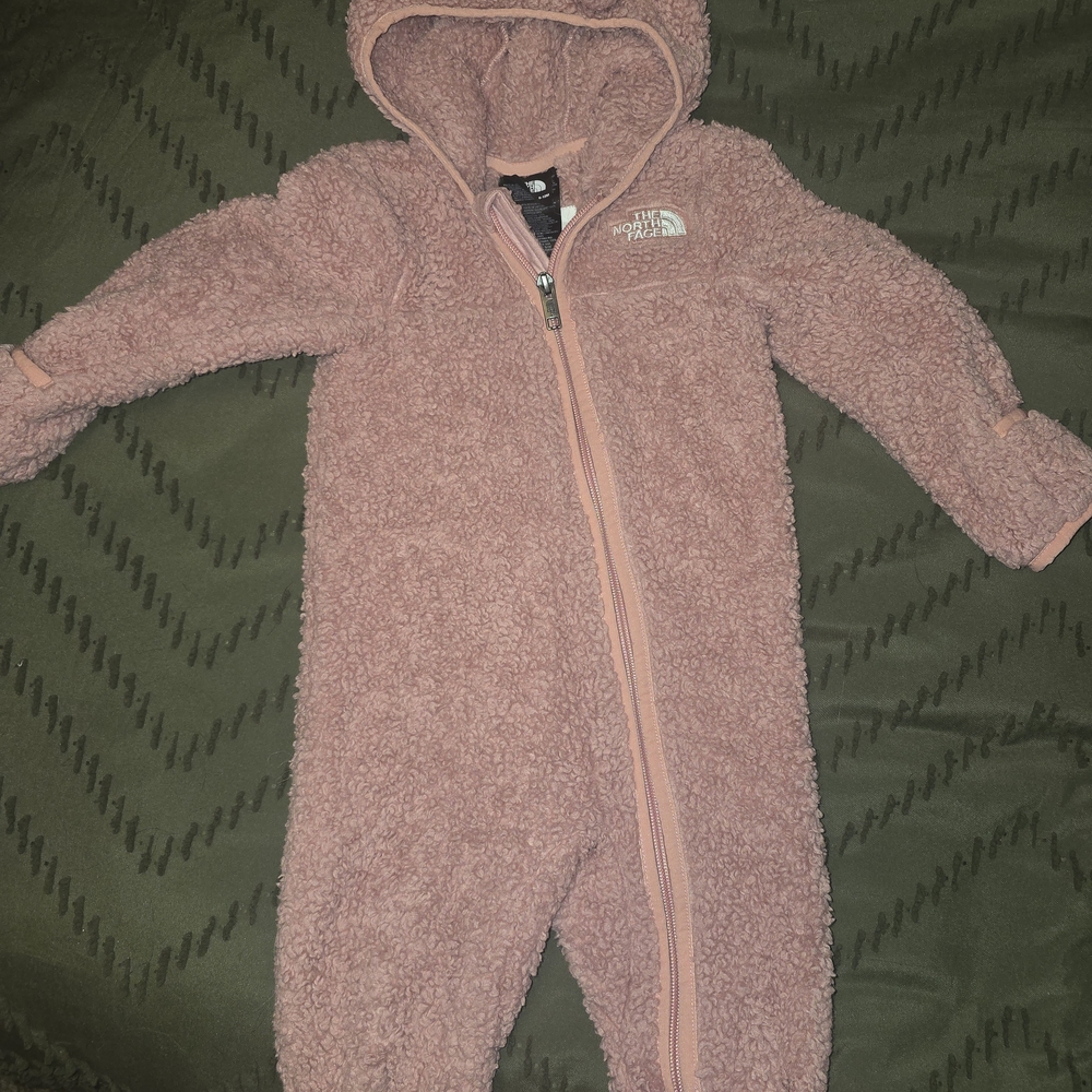 The North Face Pink Fleece Kids Footie